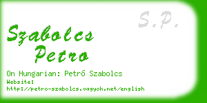 szabolcs petro business card