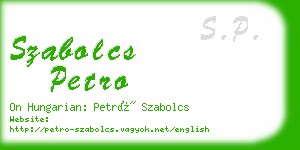 szabolcs petro business card